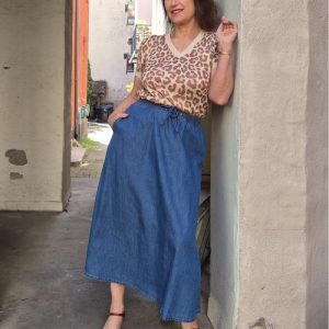 Sugarhill Brighton Gayna - strikket topp i leopardmønster