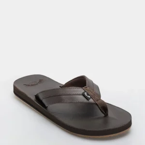 Billabong Mojave Leather Flipflops - Dark Brown
